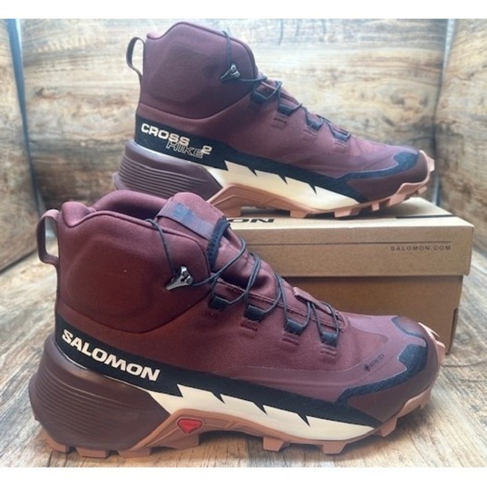 Salomon Women's Cross Hike 2 Mid GTX Gore-Tex Hiking Shoes Mocha/Vanilla NIB 6.5